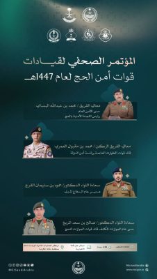 وزارة الداخلية تنظم غدا الجمعة مؤتمراً صحافياً لقيادات قوات أمن الحج