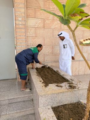 تهيئة احواض مكتب وزارة البيئة والمياه والزراعة بالعاصمة المقدسة